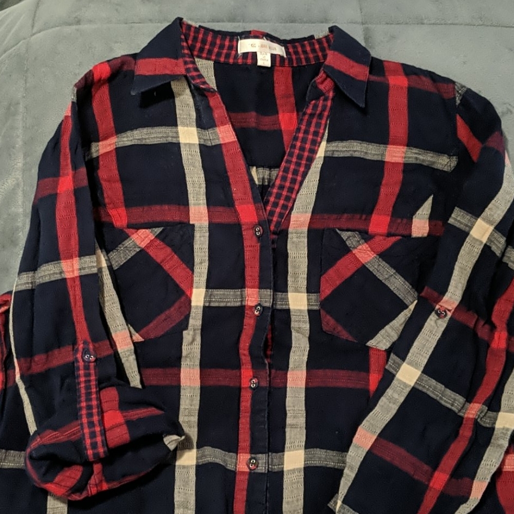 Skies are Blue Plaid button-up